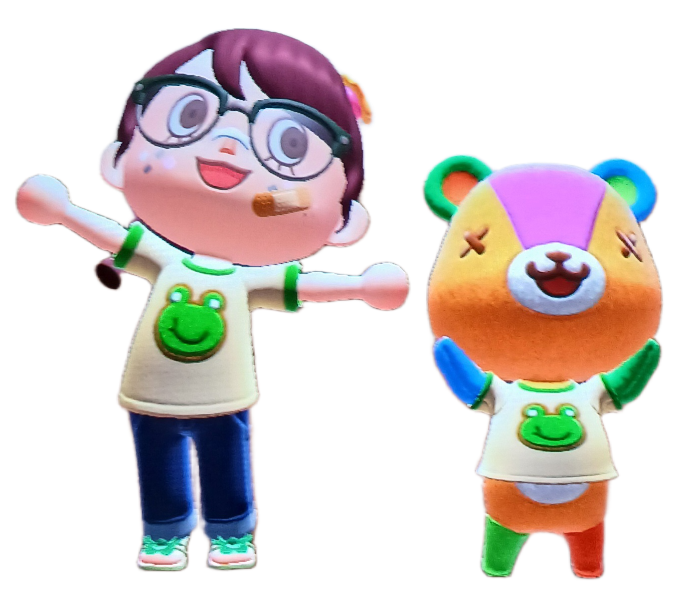 Me and Stitches matching in the Froggy shirt in ACNH