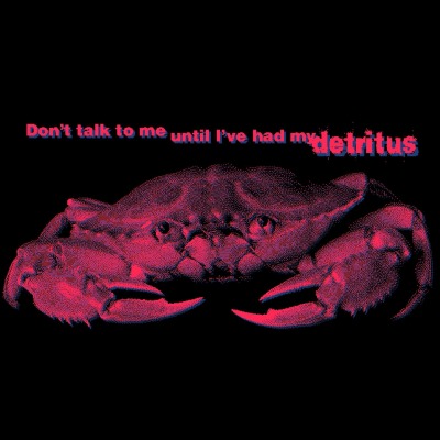 Don't talk to me until I've had my detritus